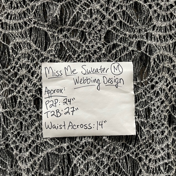 Y2K Miss Me Sweater - Silver Web Design - Size Medium - Picture 2 of 16